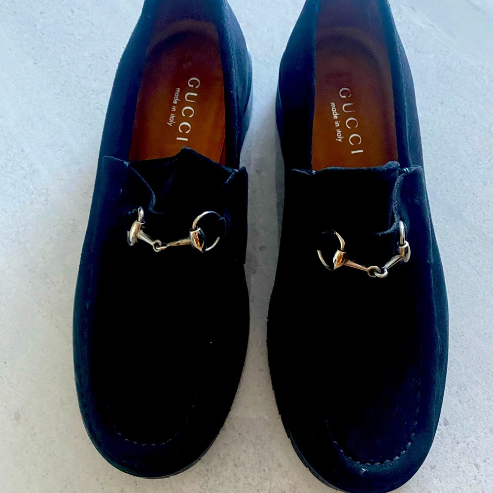 Gucci Iconic Lug sole horsebit loafers.